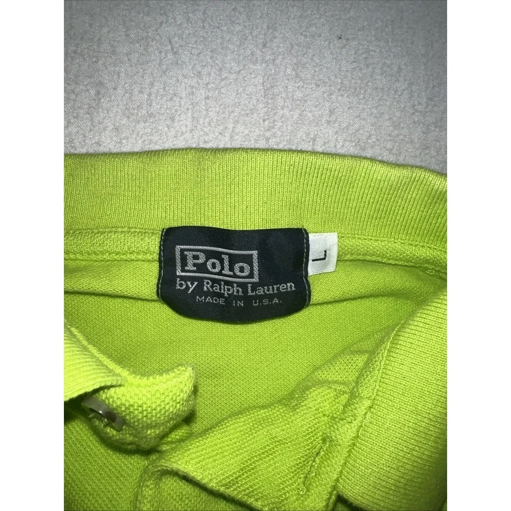 Polo Ralph Lauren Lime Green Short Sleeve Blue Pony Short Sleeve~Large